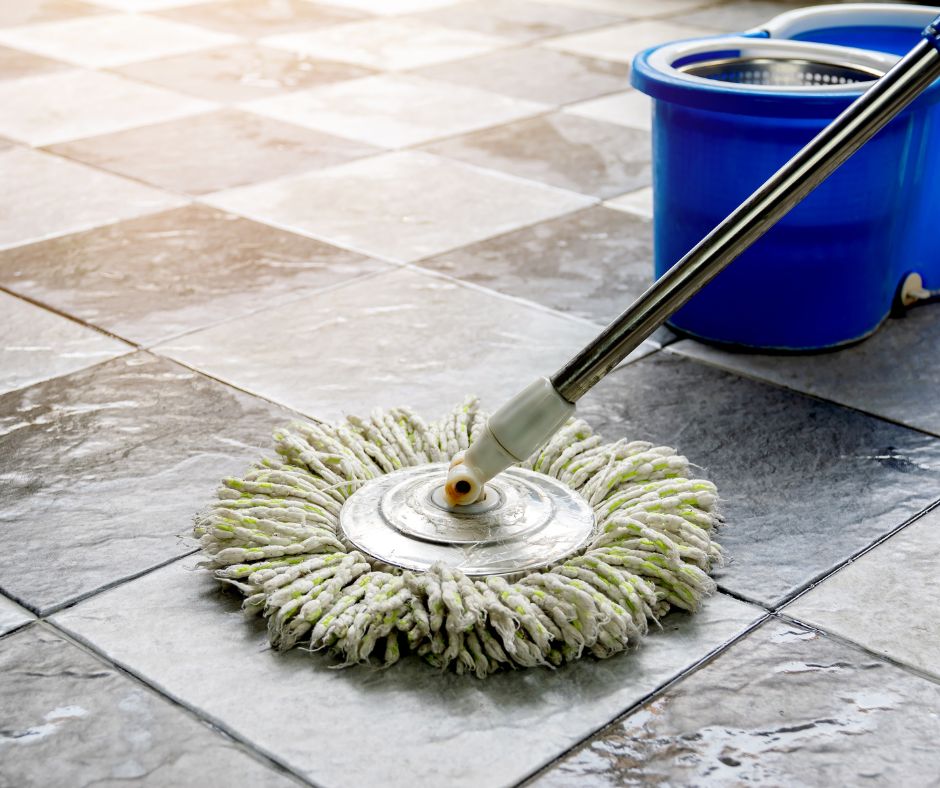 Mopping the floor- How to clean a tile floor